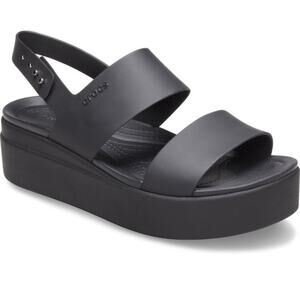 Crocs Brooklyn Low Wedge Black Size 8